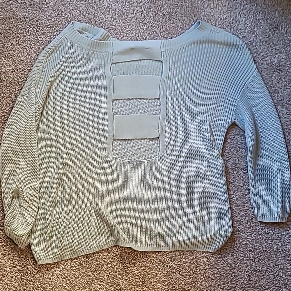 Express light weight sweater with‎ detail back